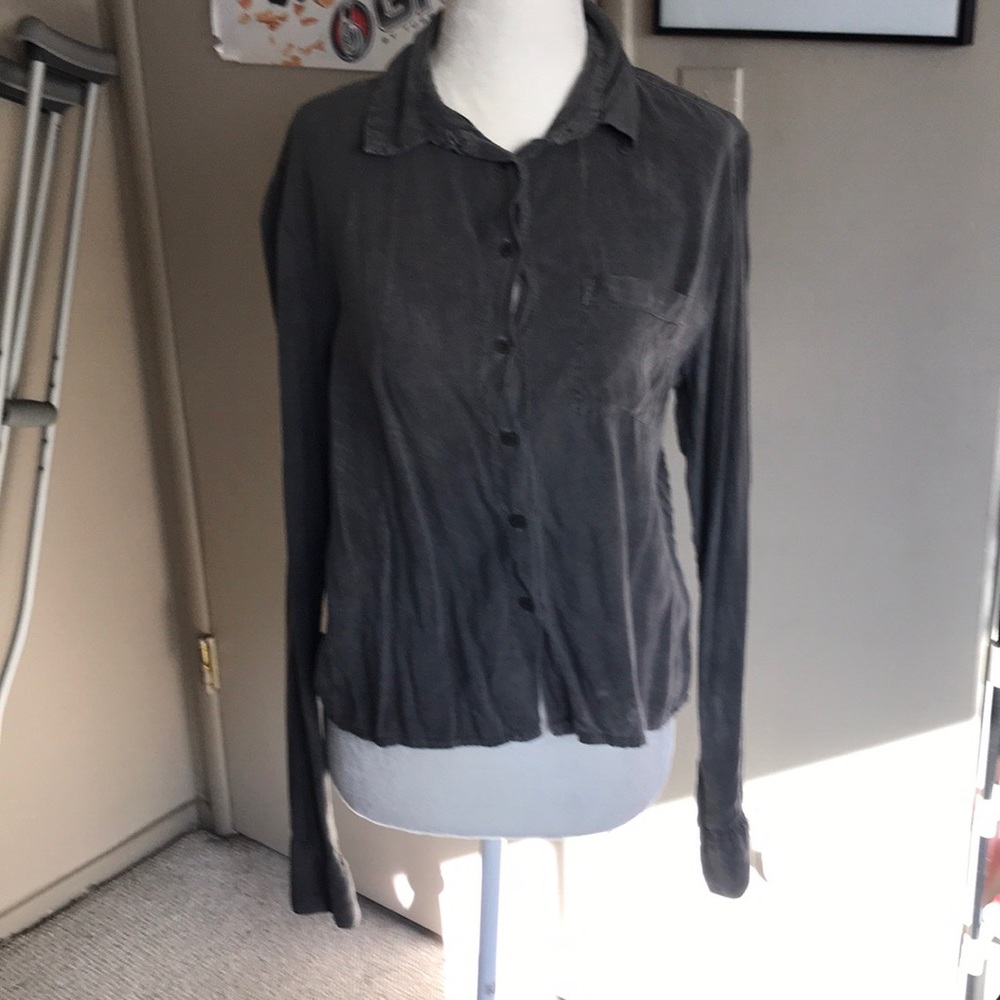Brandy Melville distressed soft Button Down